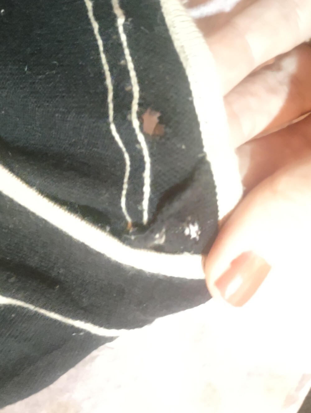 Black and Cream Women's Sweater with Contrast Panel - Picture 2 of 3